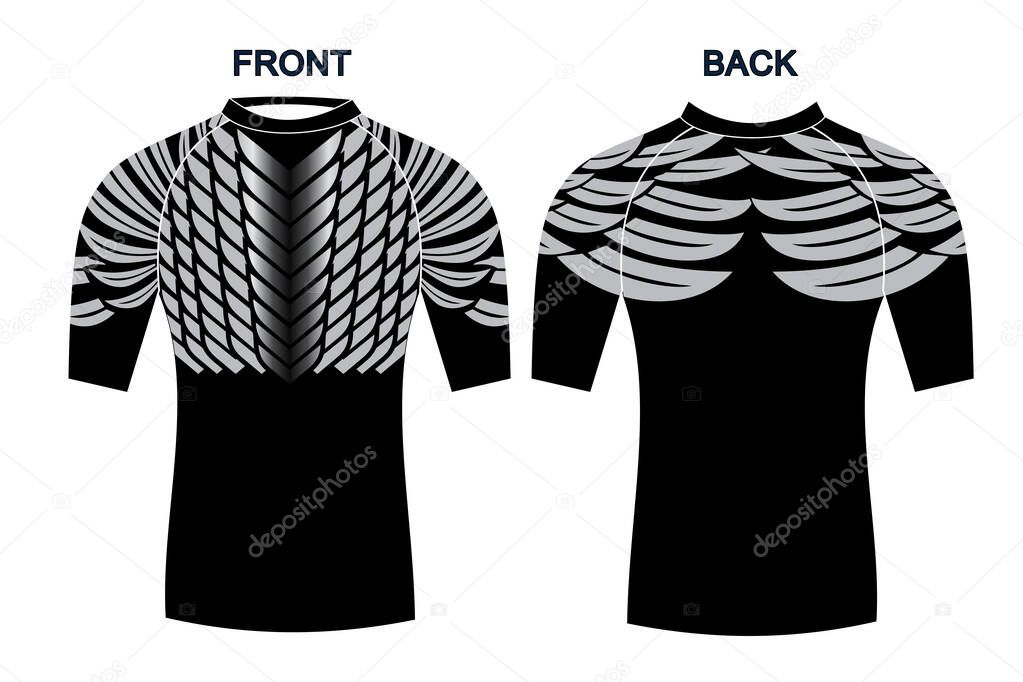 Men Compression Shirts Custom Design black mouc up Vector