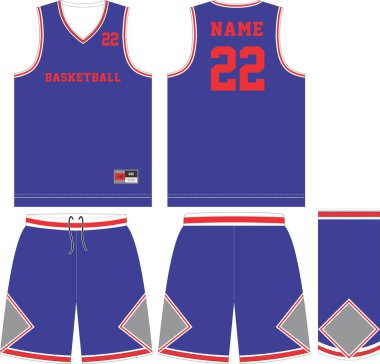 Basketbol forması, basketbol kulübü Vector Illustration Vector için şablon tasarımı hazırlıyor.