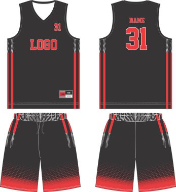 Basketbol forması, şablon toplama vektörü illüstrasyon vektörünü ayarladı