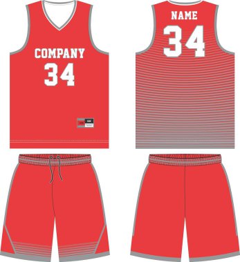 Basketbol forması, şablon toplama vektörü illüstrasyon vektörünü ayarladı