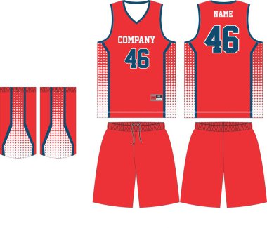 Basketbol forması basketbol kulübü Vector için şablon tasarımı hazırlıyor.