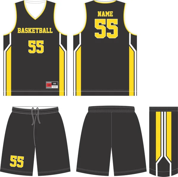 Basquete Uniforme Mock Modelo Design Para Basquete Clube Vector —  Vetores de Stock