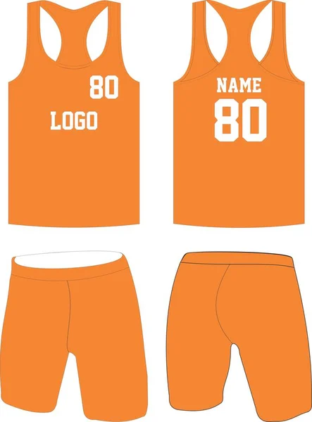 Camiseta Deportiva Diseño Personalizado Uniforme Baloncesto Pantalones Cortos Plantilla Calcetines — Vector de stock