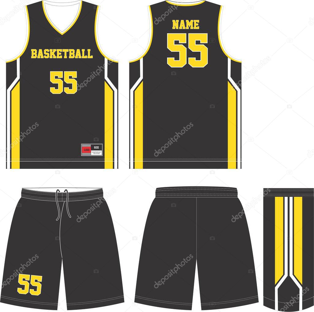 Basketball uniform mock up template design for basketball club Vector