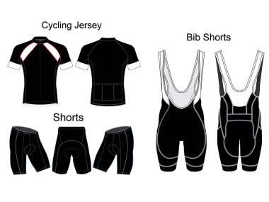 özel tasarım bisiklet üniformaları & Bib Shorts Vektörü