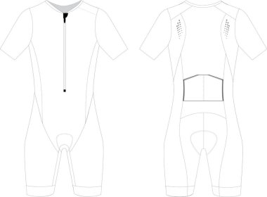 Özel Kısa Kollu Triatlon Cilt Giysisi Boş Şablon Vektörü