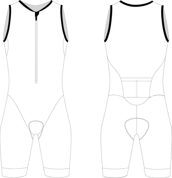 관습없는 Triathlon Skin Suit Blank Template Vector — 스톡 벡터