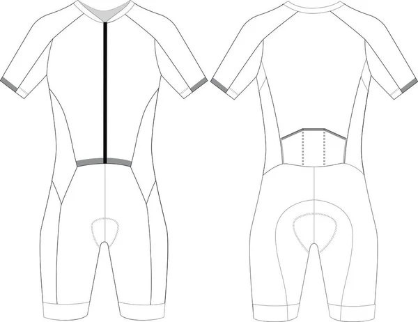 Manga Corta Ciclismo Personalizado Traje Piel Plantillas Blanco Vector — Vector de stock