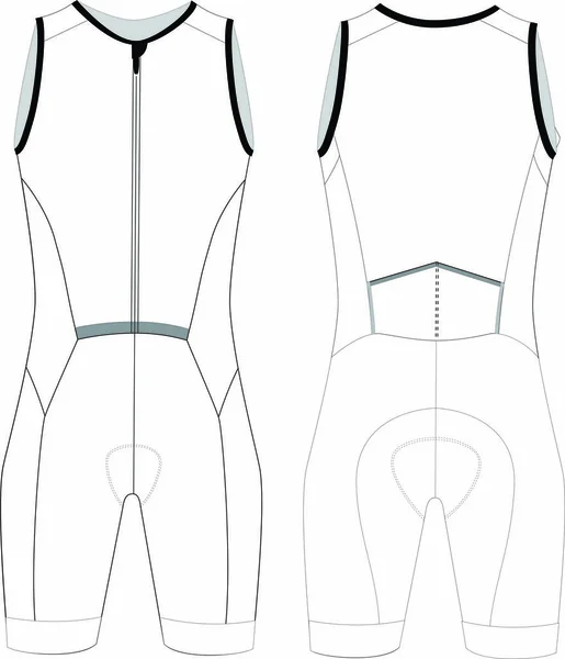 Sem Mangas Custom Cycling Skinsuit Blank Templates Vetores — Vetor de Stock