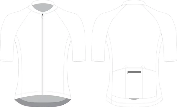 Ciclismo Manga Corta Jersey Diseño Personalizado Blanco Plantilla Vector Ilustración — Archivo Imágenes Vectoriales