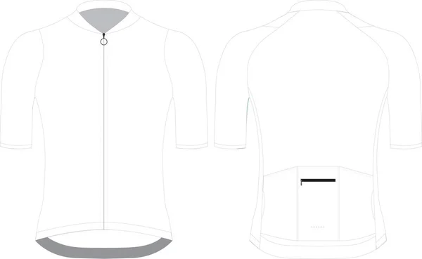 Ciclismo Manga Corta Jersey Diseño Personalizado Blanco Plantilla Vector Ilustración — Vector de stock