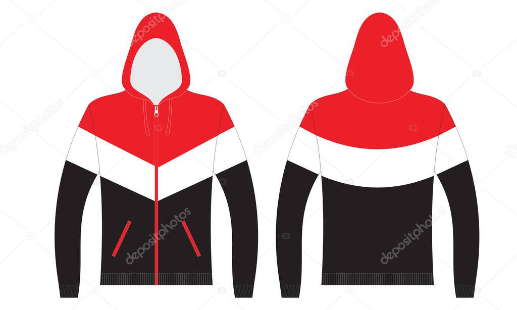 Long Sleeve Hoodie template Custom Design illustrations mock up Vector