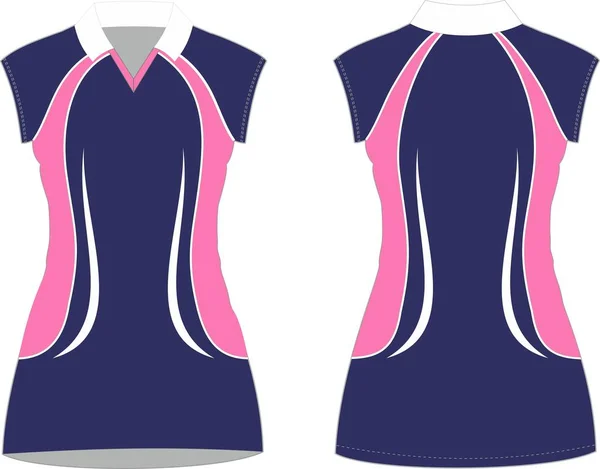 Vestidos Netball Sublimated Mock Ups Ilustrações Modelos Vetores — Vetor de Stock