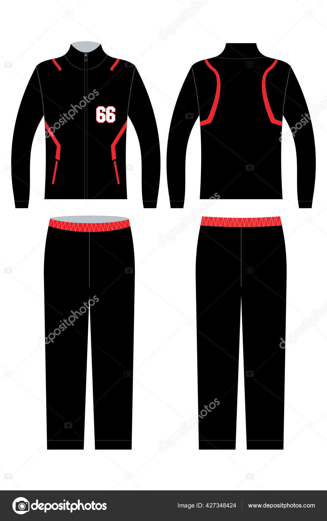 Custom Designs Track Suits Mock Templates Illustrations Vectors Stock