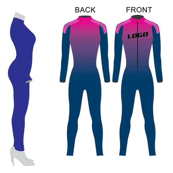 Custom Design Skin Suit Template Mock Ups Illustratie Vectoren — Stockvector