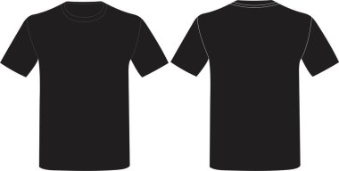  Siyah t-shirt tasarımı çizimleri maketler