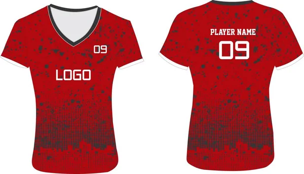 Mujer Custom Design Sublimated Voleibol Jersey Maquetas Plantillas Ilustraciones Vectores — Vector de stock