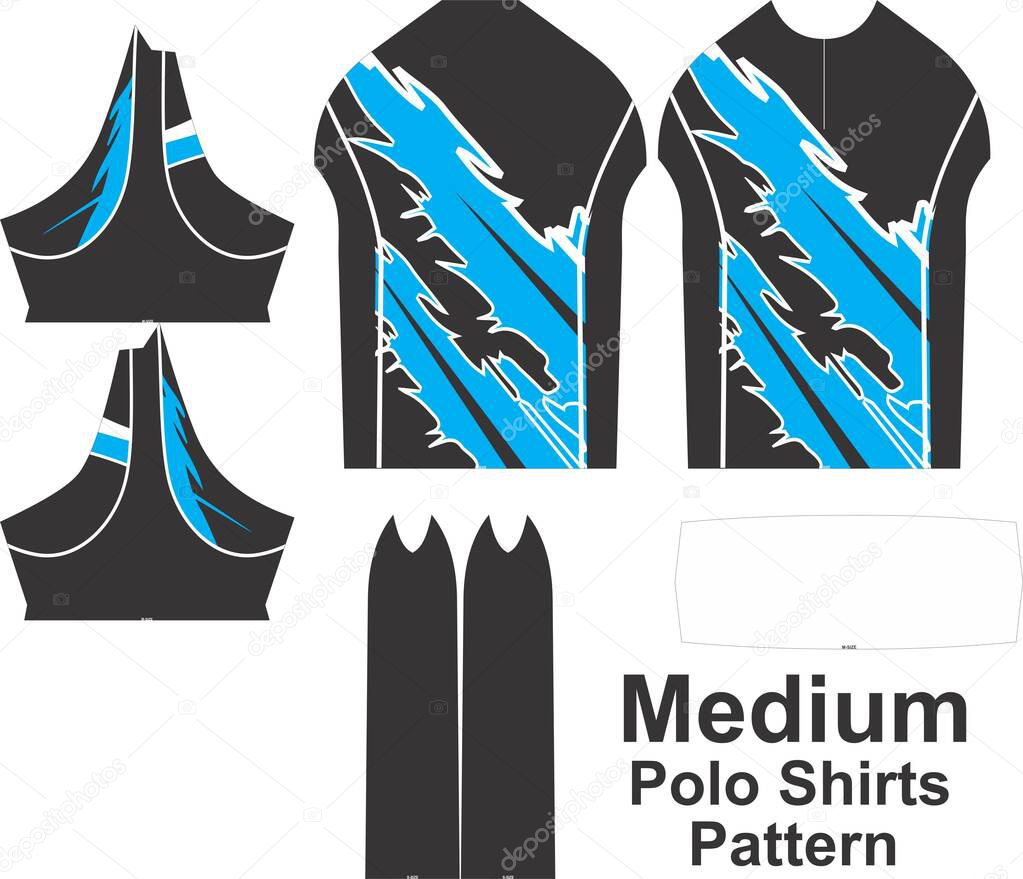 Medium size POLO Shirts Design Adjust in Pattern Vectors