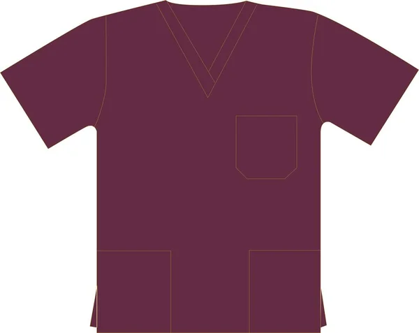 Unisex Cuello Pocket Scrub Camisetas Vectores — Vector de stock