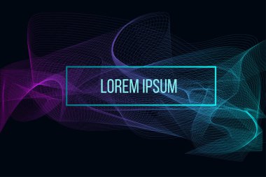 Neon, mavi ve mor çizgiler sunum, iş dünyası, poster vb..