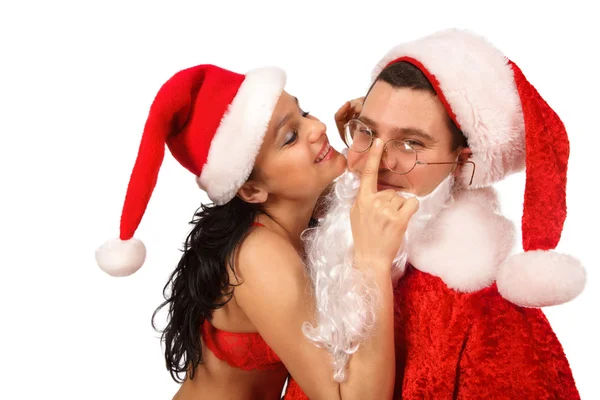 Santa Claus with girl — Stock Photo, Image