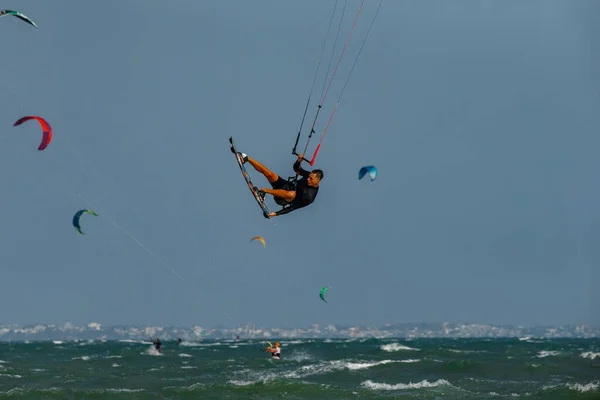 Kitesurf Las Olas Del Mar Del Sur China Vietnam Kitesurf — Foto de Stock