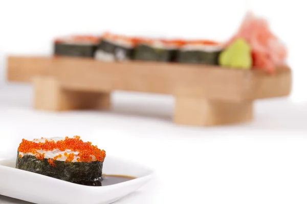Sushi Topped with red caviar — Stock Photo, Image