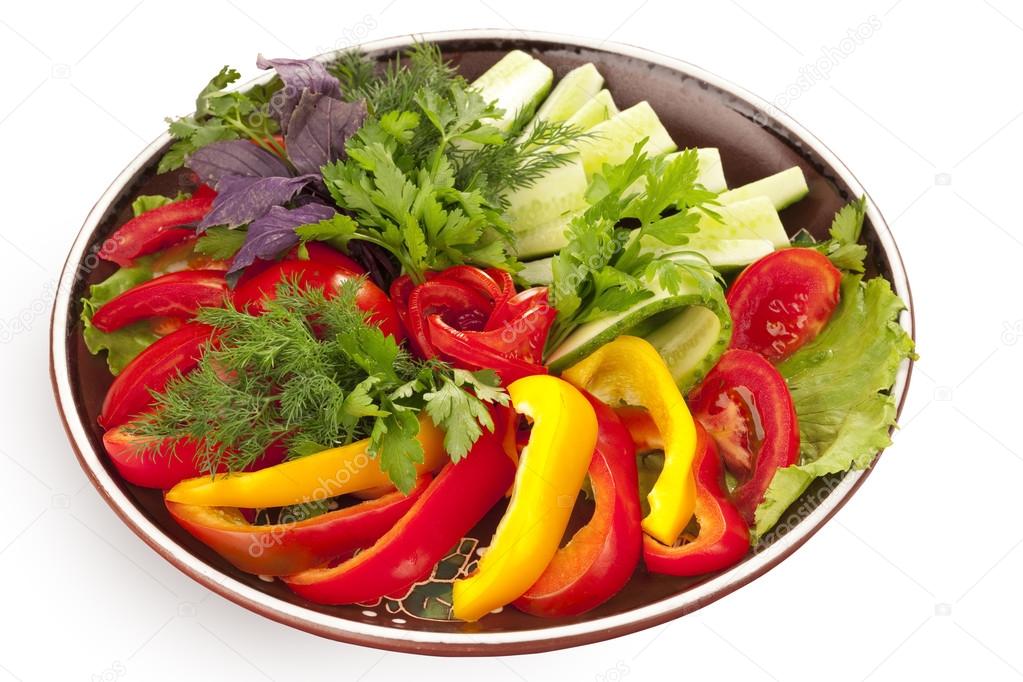 Plate of healthy salad