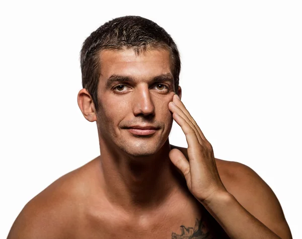 Szép férfi, tiszta bőr egészségügyi — Stock Fotó