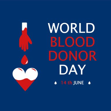 Dünya kan bağışı günü, poster tarzı illüstrasyon, 14 Haziran