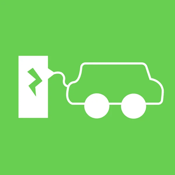 Illustration Charging Electric Vehicle Electric Charging Station Icon Electric Vehicle — Stock Vector