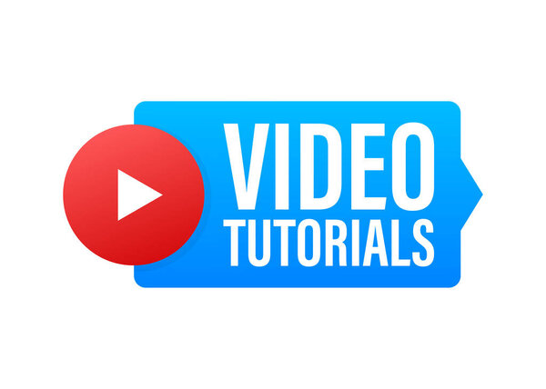 Video tutorials icon concept. Study and learning background, distance education and knowledge growth. Video conference and webinar icon, internet and video services.
