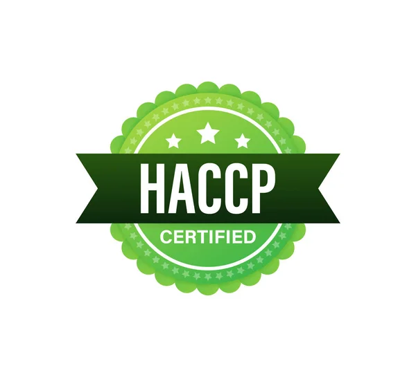 Icono certificado HACCP sobre fondo blanco. Ilustración de stock vectorial. — Vector de stock