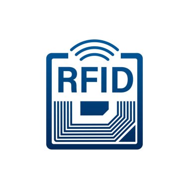 RFID Radyo Frekans Kimliği. Teknoloji konsepti. Dijital teknoloji. Vektör stok illüstrasyonu.