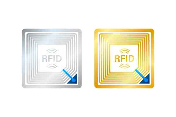 RFID rádiófrekvenciás azonosítás. Technológiai koncepció. Digitális technológia. Vektorállomány illusztrációja. — Stock Vector