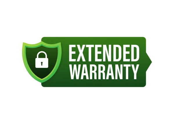 Extended warranty label or sticker. Badge, icon, stamp. Vector illustration. — Stock Vector