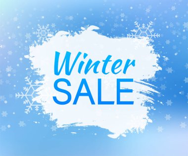 Kış indirimi, her amaçla harika tasarım. Düzen şablonu. Satış, indirim, fiyat etiketi, özel teklif konsepti. Vektör stok illüstrasyonu