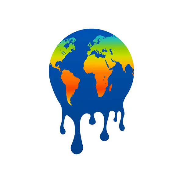Conceito Vetor Aquecimento Global Mapa Climático Global Mundo Ilustração Estoque —  Vetores de Stock