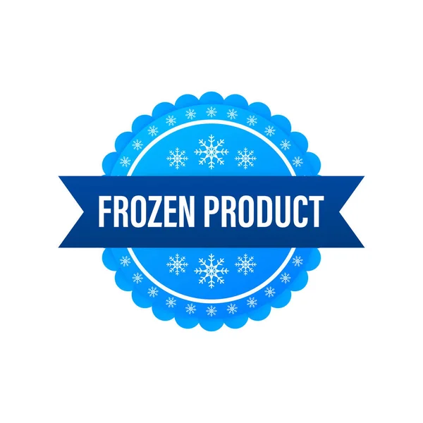 Producto azul congelado sobre fondo blanco. Logo de comida. Ilustración de stock vectorial. — Archivo Imágenes Vectoriales
