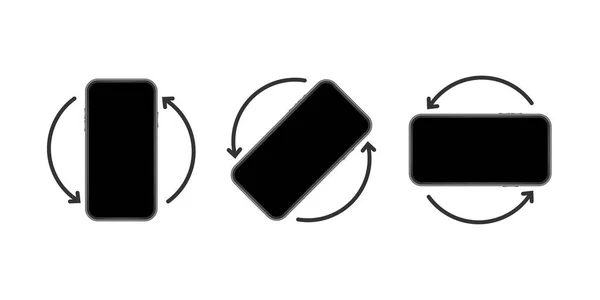 Gire el icono del teléfono inteligente aislado. Símbolo de rotación del dispositivo. Gire el dispositivo. — Vector de stock