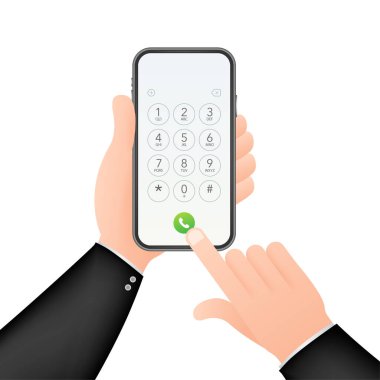 Akıllı telefon ekranı için tuş takımı. Cep telefonunda uygulama arayüzü. Vektör stok illüstrasyonu.