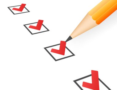 Liste simgesi olan pano. Web için kontrol listesi simgesine sahip pano. Vektör illüstrasyonu.
