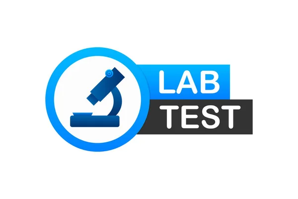 Klinik olarak test edildi. Laboratuvar test işareti. İşaretleme ve laboratuvar şişesi. Vektör stok illüstrasyonu. — Stok Vektör