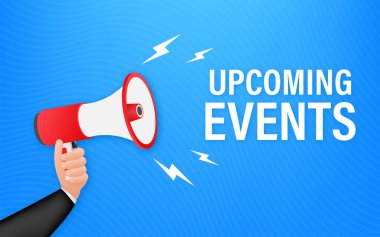 Megafon El, yaklaşan mesajlarla birlikte iş konsepti. Vektör stok illüstrasyonu