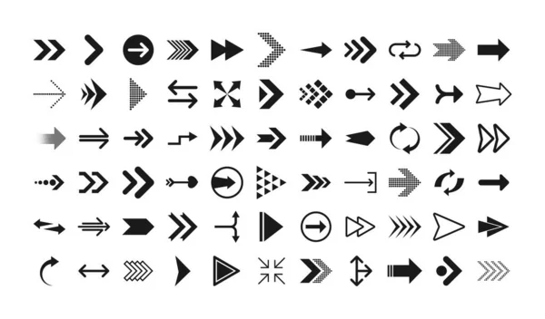 Arrows Big Black Set Icons Arrow Icon Arrows Web Design — Stock Vector