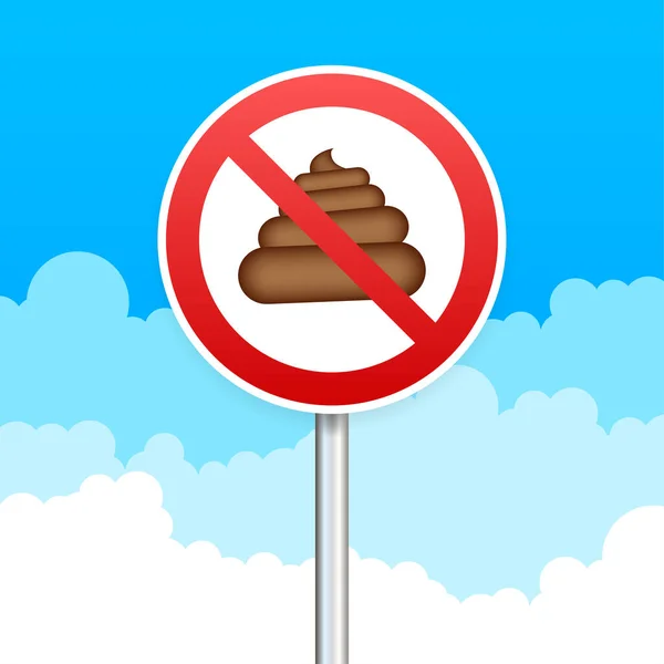 Dog Pooping Sign Vector Stock Illustration — Stock Vector