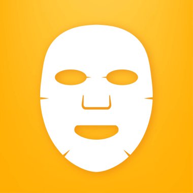 Yüz maskesi düz simgesi. Tıp, kozmetoloji ve sağlık hizmetleri. Vektör illüstrasyonu