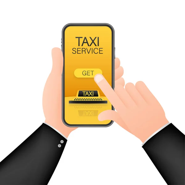 택시잡아 온라인 모바일 애플리케이션 서비스 — 스톡 벡터