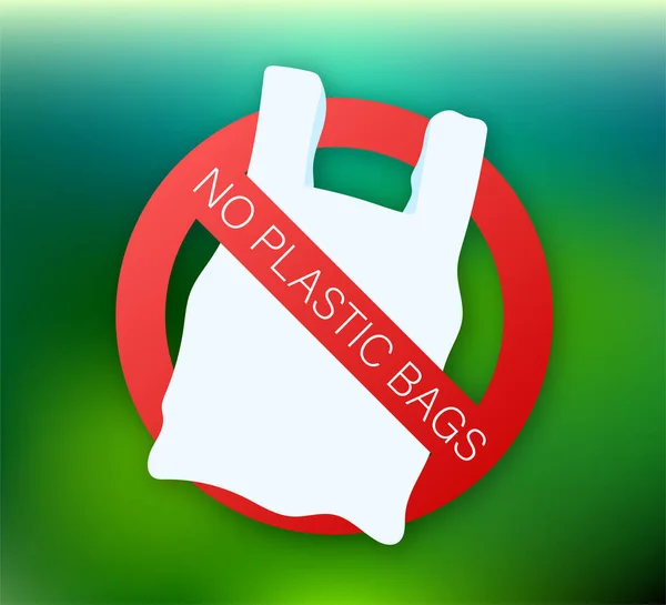 Sagen Sie Nein Plastiktüten Die Kampagne Zur Verringerung Der Verwendung — Stockvektor