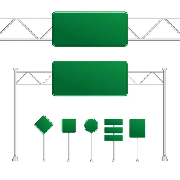 Ensemble Panneaux Routiers Isolés Sur Fond Transparent Illustration Vectorielle — Image vectorielle